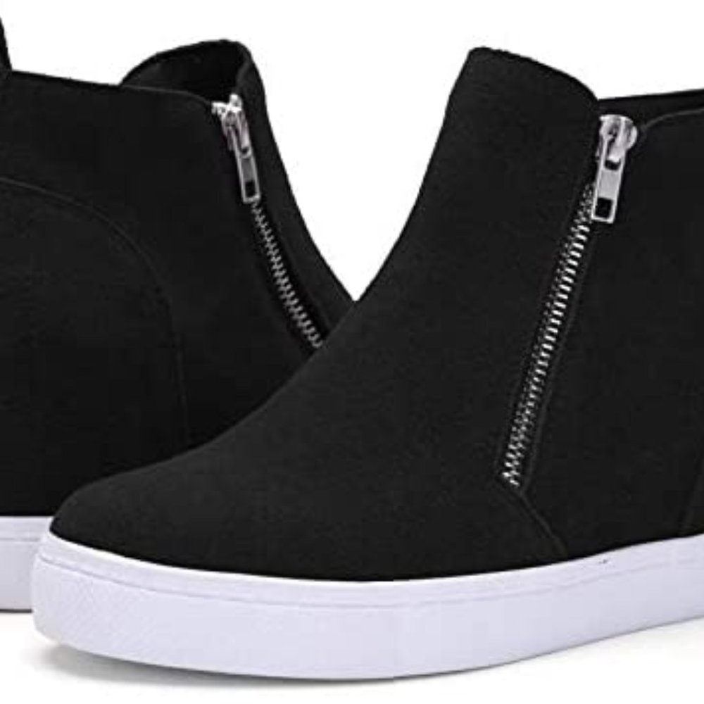 Round Toe Wedge Sneakers